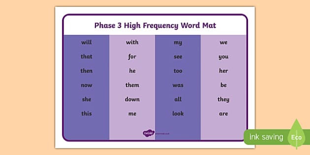 Phase 3 phonics words