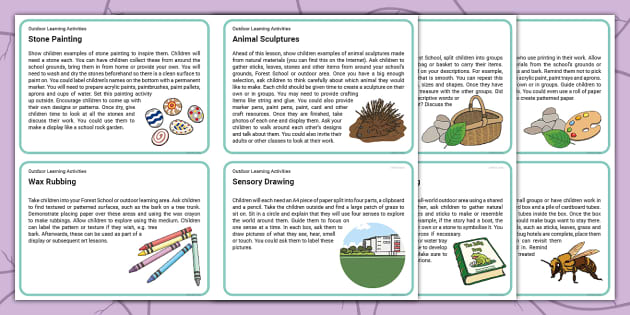 Outdoor Learning Activity Cards (teacher Made) - Twinkl