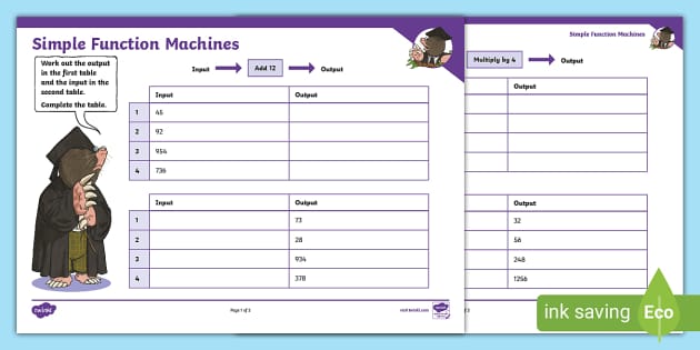 Simple Function Machines (teacher made) - Twinkl