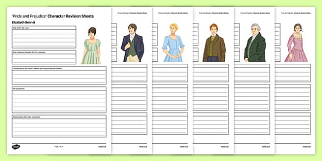 Pride And Prejudice Character Sheet