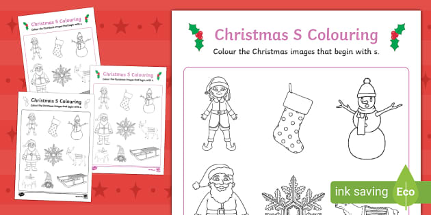 Christmas S Colouring Worksheet (Teacher-Made) - Twinkl