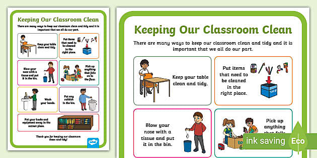 Ks Keeping Our Classroom Clean Display Poster Twinkl