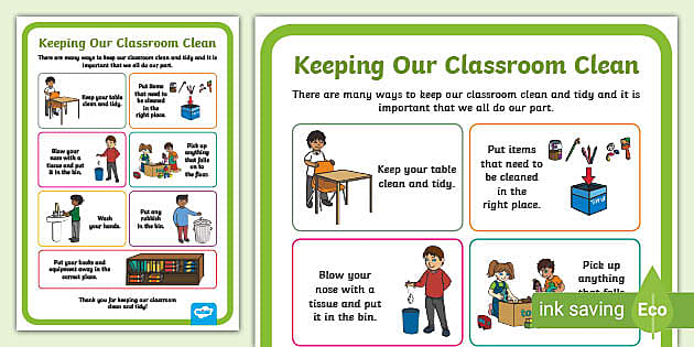 KS1 Keeping Our Classroom Clean Display Poster