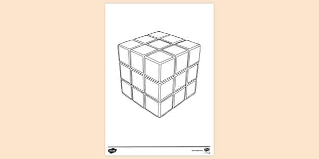 Rubiks Cube Alterable Colouring | Colouring Sheet - Twinkl