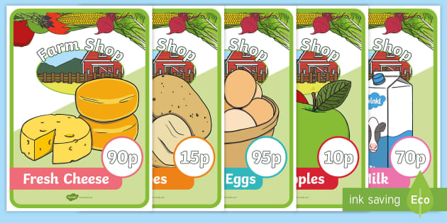 Farm Shop Role Play Display Posters (Hecho por educadores)