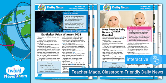 NewsRoom Weekly LKS2 Reading Comprehension Pack - 22nd October 2021