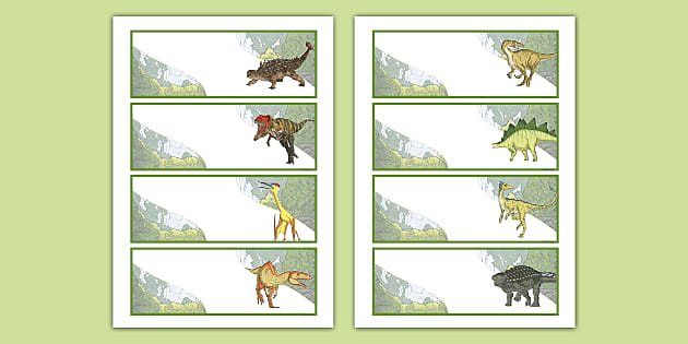 FREE! - Realistic Dinosaurs Drawer Peg Name Labels - Twinkl