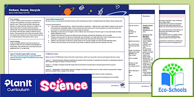 FREE! - Science: Reduce, Reuse, Recycle: LKS2 Medium-Term Plan