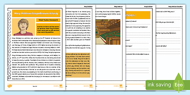 Mary McAleese Comprehension Activity Week Ten Homework