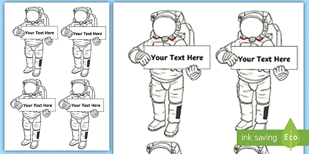 Editable Astronaut Photo Self Registration Labels
