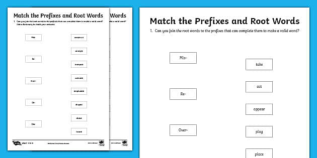 * NEW * KS2 Prefixes and Root Words Worksheet - Primary Resources