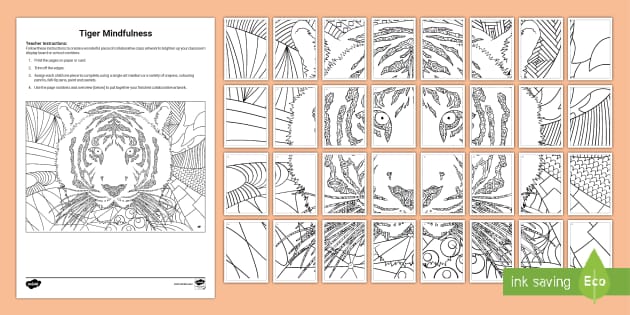 Tiger Mindfulness Collaborative Colouring Resource Pack
