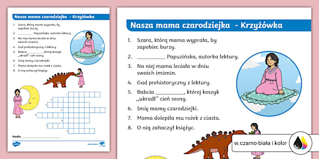 Nasza Mama Czarodziejka Karty Pracy Nasza mama czarodziejka | Krzyżówka | Lektura - Twinkl