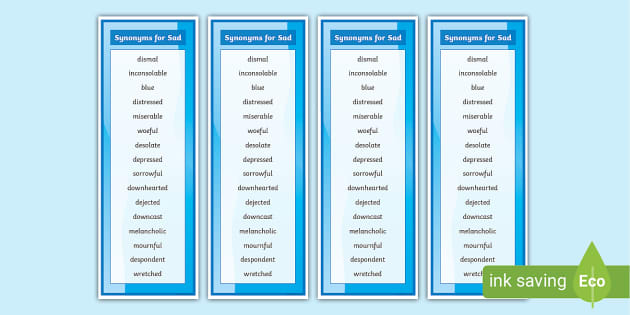 Synonyms For Sad Bookmarks teacher Made Twinkl synonyms-for-sad-bookmarks-teacher-made-twinkl