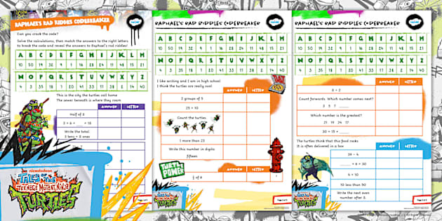 FREE! - 👉 TMNT: Raphael's Rad Riddles Codebreaker Activity [Ages 5-7]