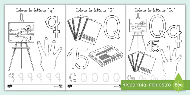 Lettera Q | Foglio da colorare (Teacher-Made) - Twinkl