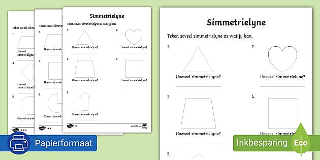 Simmetrielyne - Gedifferensieerde aktiwiteite (teacher made)