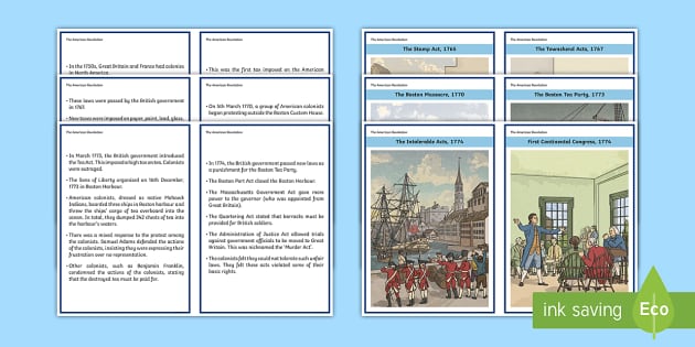 The American Revolution Matching Cards (teacher made)