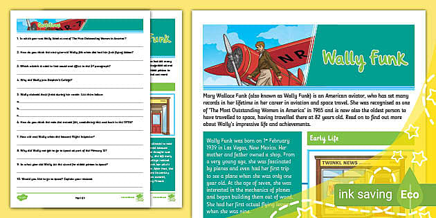 biography reading comprehension year 6