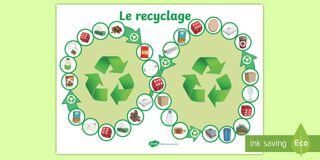 Jeu de plateau : Le recyclage (teacher made) - Twinkl