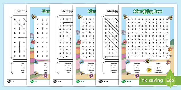 Learn About Bees - Fun Bees Word Search for Children