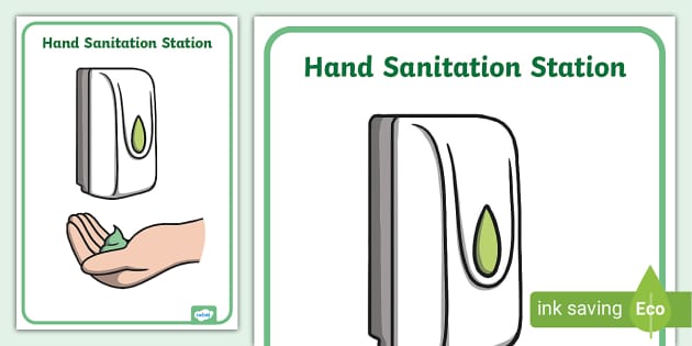 Hand Sanitation Station Poster (teacher made) - Twinkl