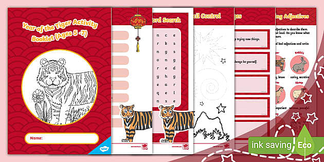 Year of the Tiger Activity Booklet (Ages 5 - 7) - Twinkl