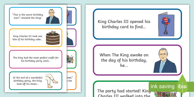 The King's Birthday Writing Prompts (teacher made) - Twinkl