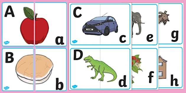 FREE! - Uppercase and Lowercase Matching Cards with Illustrations- Alphabet