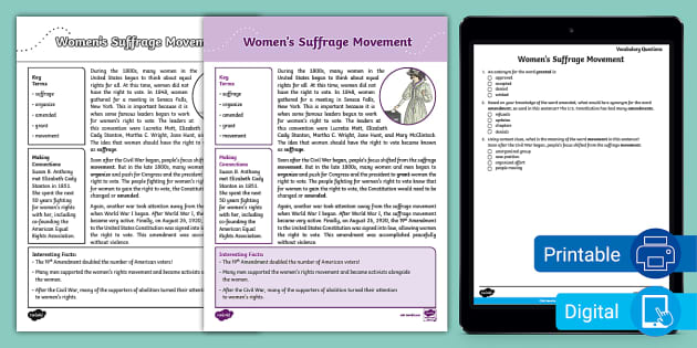 History of Women's Suffrage and the LWV