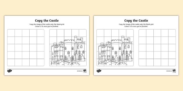 Copy the Castle Worksheet (teacher made) - Twinkl