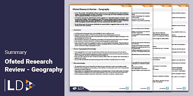 ofsted geography research paper