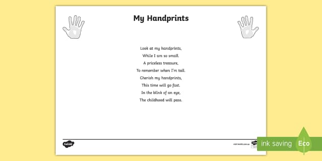 my handprint flower poem