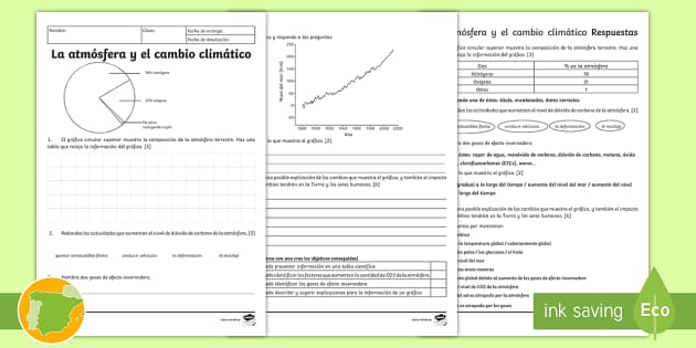 Ficha De Actividad La Atmósfera Y El Cambio Climático 3402