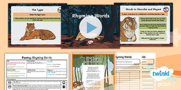 PlanIt Y6 Animals: The Tyger | Rhyming Poems Lesson Plan