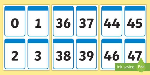 number cards to 50