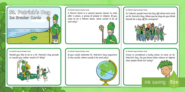 KS1 St. Patrick's Day Ice Breaker Cards (teacher made)