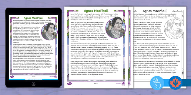 Agnes MacPhail Reading Comprehension Gr.4-8 French - Twinkl