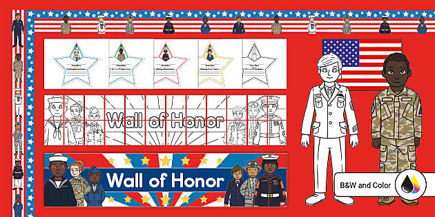 Veterans day wall of honor template