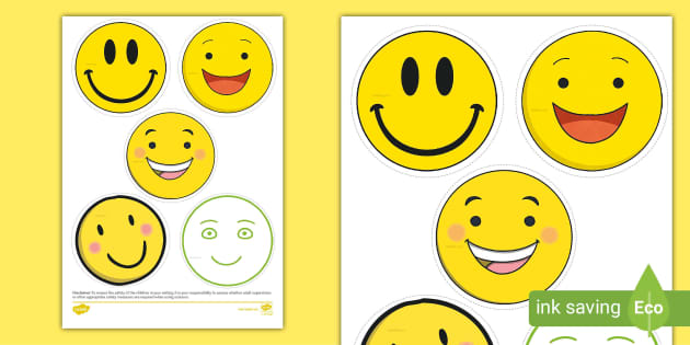Simple Smiley Face Clip Art Cut-Outs (teacher made) - Twinkl