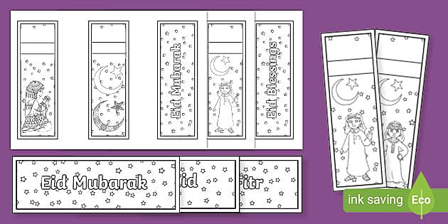 Eid al-Fitr Colouring Bookmark Activity (teacher made)