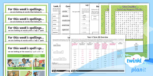 PlanIt Spelling Year 4 Term 2B Bumper Spelling Pack - Twinkl