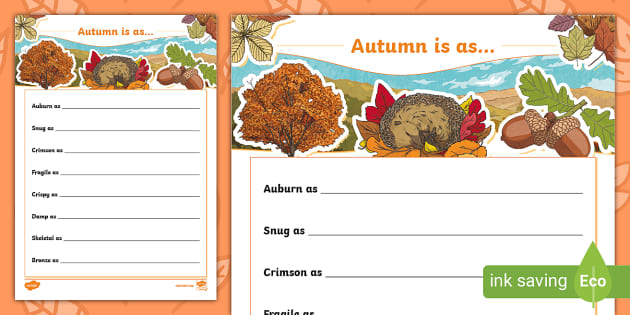 Autumn Simile Poem Template teacher made Twinkl