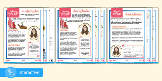 UKS2 Children's Mental Health Week 2022 Differentiated Reading ...