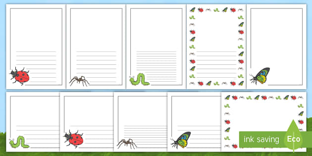 Minibeast Paper | Minibeast A4 Page Borders (teacher made)