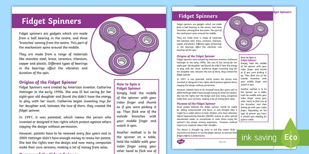 Fidget Spinners Fact File - Facts for