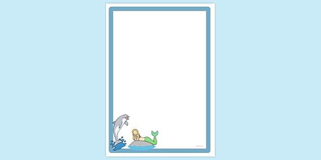 FREE! - Dolphin Mermaid Page Border | Page Border - Twinkl