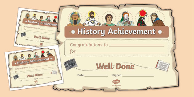 History Certificate Of Achievement Printable Twinkl