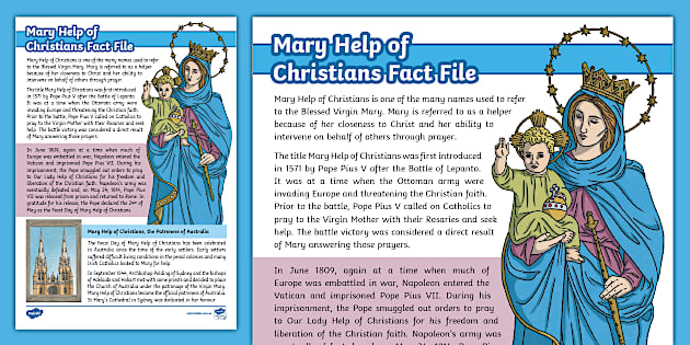 Mary Help of Christians Fact File - Twinkl