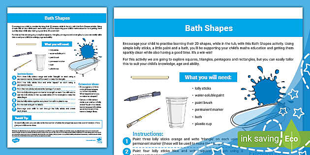 Bath Shapes - Parents - Bath Time Fun (teacher made)